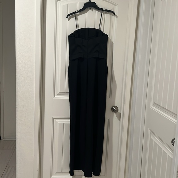 ZARA WIDE-LEG CREPE JUMPSUIT BLACK SIZE M NWOT - Picture 11 of 13